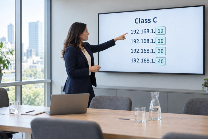Class C IP adreslerinde son oktetin değişimini gösteren sunum